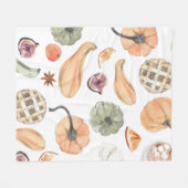 水カラフル色かぼちゃ模様 |秋の雰囲気 フリースブランケット (正面(横))