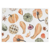 水カラフル色かぼちゃ模様 |秋の雰囲気 ラージペーパーバッグ (裏面)