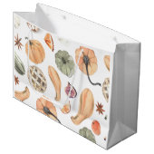 水カラフル色かぼちゃ模様 |秋の雰囲気 ラージペーパーバッグ (正面アングル)