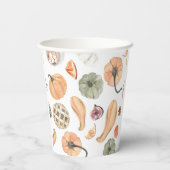 水カラフル色かぼちゃ模様 |秋の雰囲気 紙コップ (裏面)