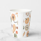 水カラフル色かぼちゃ模様 |秋の雰囲気 紙コップ (右)