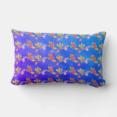 水カラフル色さくらんぼ分岐オンブルー ランバークッション (裏面)