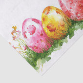 水カラフル色のイースターエッグと花 薄葉紙 (詳細)