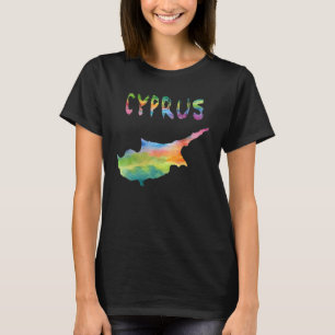 水カラフル色のカラフの孤立キプロスの地図 Tシャツ