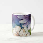 水カラフル色のシームレスな花 コーヒーマグカップ (正面右)