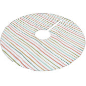 水カラフル色のストライプクリスマス ブラッシュドポリエステルツリースカート (アングル)