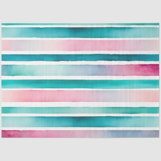 水カラフル色のストライプティッシュペーパー 薄葉紙 (正面)