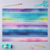 水カラフル色のストライプティッシュペーパー 薄葉紙 (クラフト)