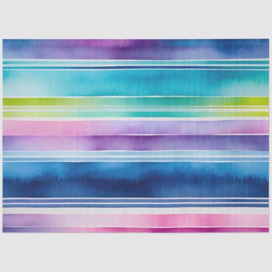 水カラフル色のストライプティッシュペーパー 薄葉紙 (正面)