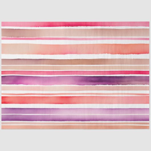 水カラフル色のストライプティッシュペーパー 薄葉紙 (正面)