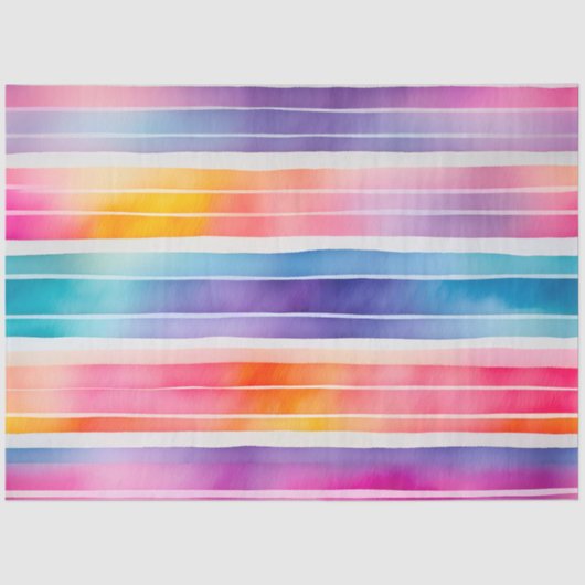 水カラフル色のストライプティッシュペーパー 薄葉紙 (正面)
