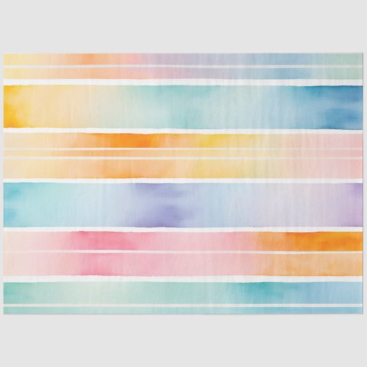 水カラフル色のストライプティッシュペーパー 薄葉紙 (正面)