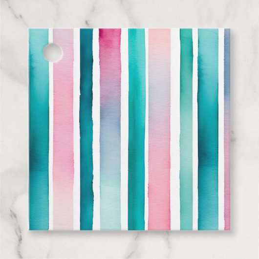 水カラフル色のストライプラベル フェイバータグ (正面)