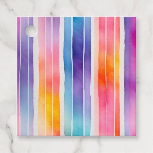 水カラフル色のストライプラベル フェイバータグ (正面)