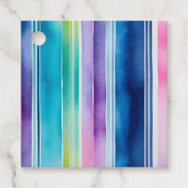 水カラフル色のストライプラベル フェイバータグ