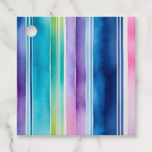 水カラフル色のストライプラベル フェイバータグ (正面)