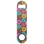 水カラフル色のドーナツと散水模様 スピード栓抜き (裏面)