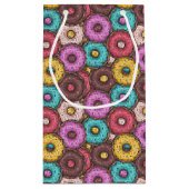 水カラフル色のドーナツと散水模様 スモールペーパーバッグ (裏面)