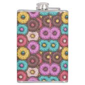 水カラフル色のドーナツと散水模様 フラスク (裏面)