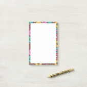 水カラフル色のドーナツと散水模様 ポストイット (デスク上)