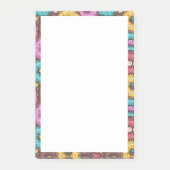 水カラフル色のドーナツと散水模様 ポストイット (正面)