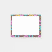 水カラフル色のドーナツと散水模様 ポストイット (正面)