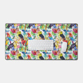 水カラフル色のパロット デスクマット (キーボード&マウス)