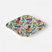 水カラフル色のパロット ペーパープレート (傾斜あり)