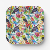 水カラフル色のパロット ペーパープレート (正面)