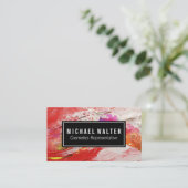 水カラフル色のブ絵を描ラットArtテクスチャ 名刺 (スタンド正面)