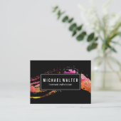 水カラフル色のブ絵を描ラッド 名刺 (スタンド正面)