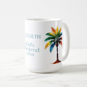 水カラフル色のヤシの木パーソナライズされた コーヒーマグカップ (正面右)