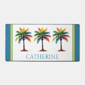 水カラフル色のヤシパーソナライズされたの木 デスクマット (正面)