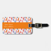 水カラフル色のルガーリーピネの花の模様 ラゲッジタグ (正面横)