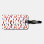 水カラフル色のルガーリーピネの花の模様 ラゲッジタグ (裏面横)