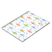 水カラフル色の傘と雨滴秋 ノートブック (左側)