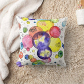 水カラフル色の円抽象芸術 クッション (ブランケット)