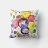 水カラフル色の円抽象芸術 クッション (裏面)