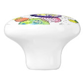 水カラフル色の円抽象芸術 セラミックノブ (側面)