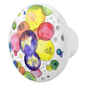 水カラフル色の円抽象芸術 セラミックノブ (右)