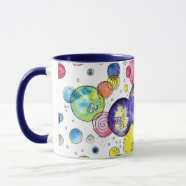 水カラフル色の円抽象芸術 マグカップ