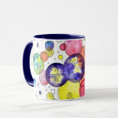 水カラフル色の円抽象芸術 マグカップ (正面左)