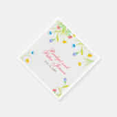 水カラフル色の夏の花 スタンダードカクテルナプキン (角)