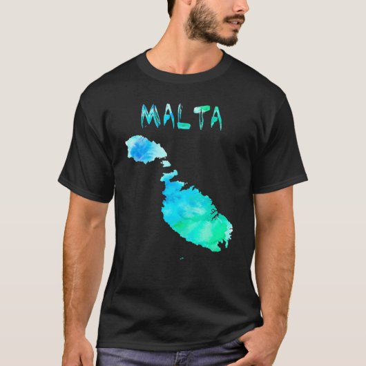 水カラフル色の孤立マルタの地カラフル図 Tシャツ (正面)