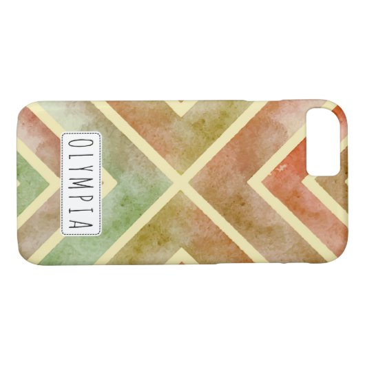 水カラフル色の幾何ストライプ紅葉 Case-Mate iPhoneケース (裏面(横))