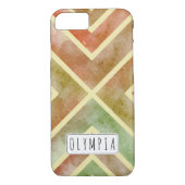 水カラフル色の幾何ストライプ紅葉 Case-Mate iPhoneケース (裏面)