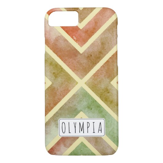 水カラフル色の幾何ストライプ紅葉 Case-Mate iPhoneケース (裏面)