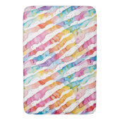 水カラフル色の抽象芸術ストライプ バスマット (正面縦)