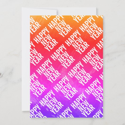 水カラフル色の新年のイブパーティー 招待状 (裏面)