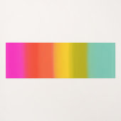 水カラフル色の明るい虹のストライプ名前 ヨガマット (裏面(横))